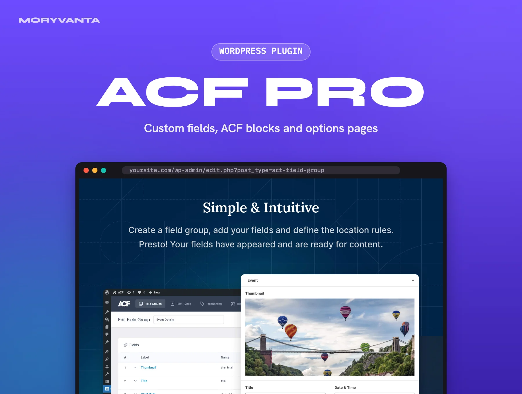 ACF PRO WordPress plugin – Moryvanta product image