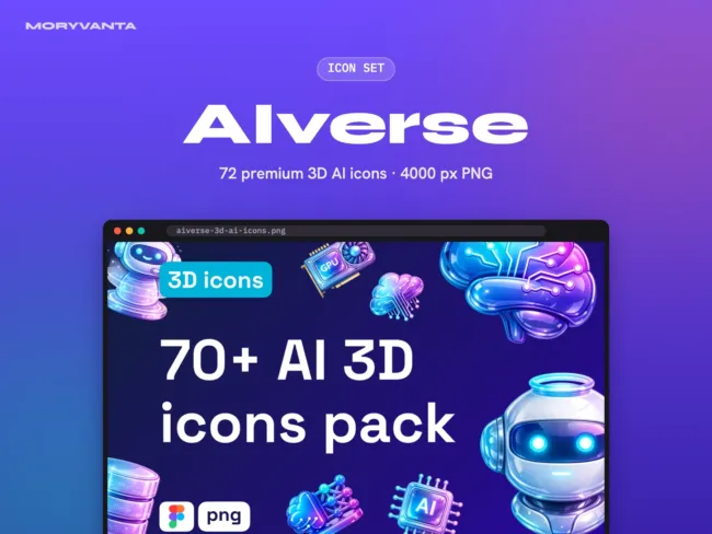 AIverse 3D icon set – Moryvanta product image
