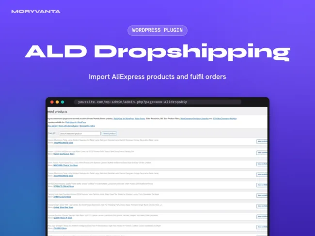 ALD Dropshipping WordPress plugin – Moryvanta product image