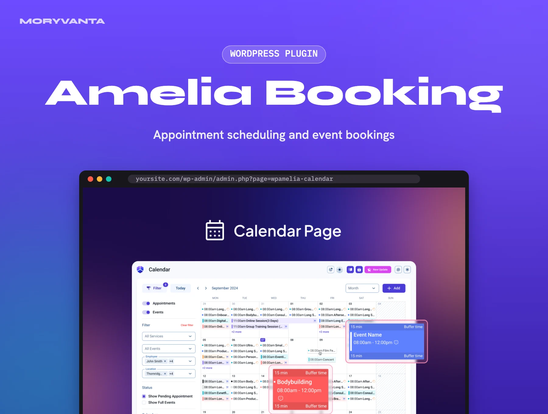 Amelia Booking WordPress plugin – Moryvanta product image