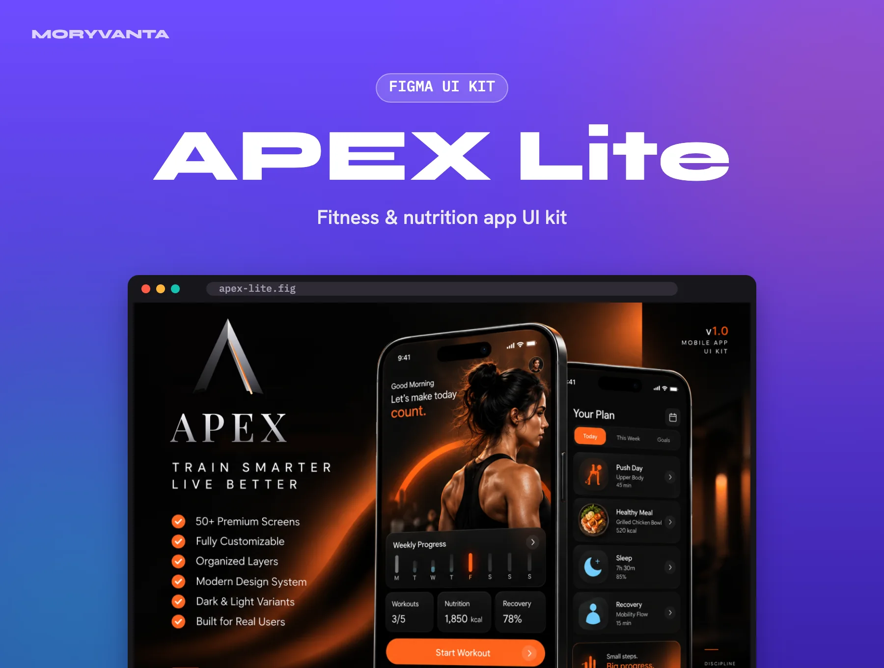APEX Lite Figma UI kit – Moryvanta product image