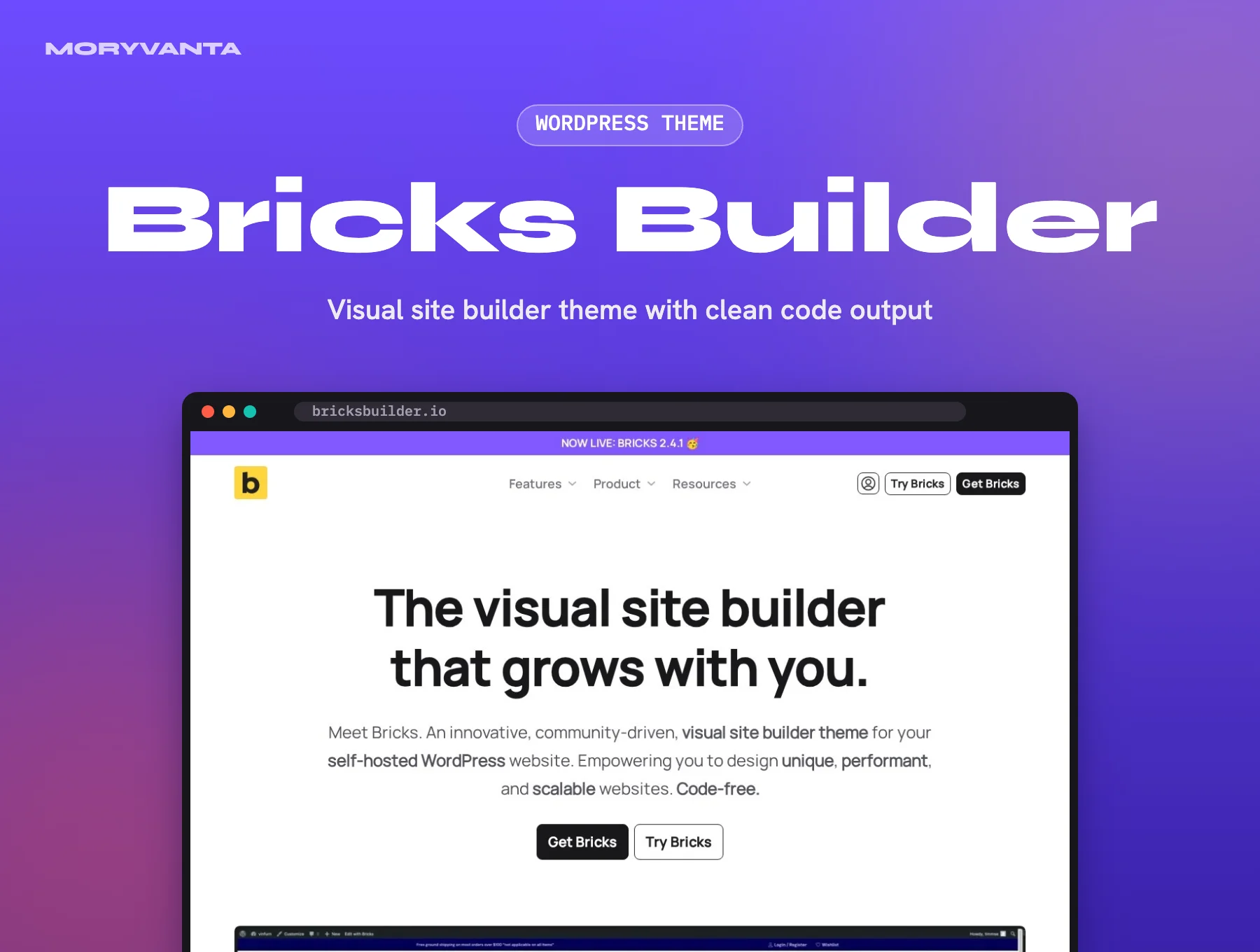 Bricks Builder WordPress theme – Moryvanta product image