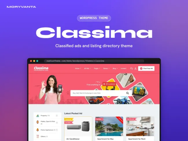 Classima WordPress theme – Moryvanta product image