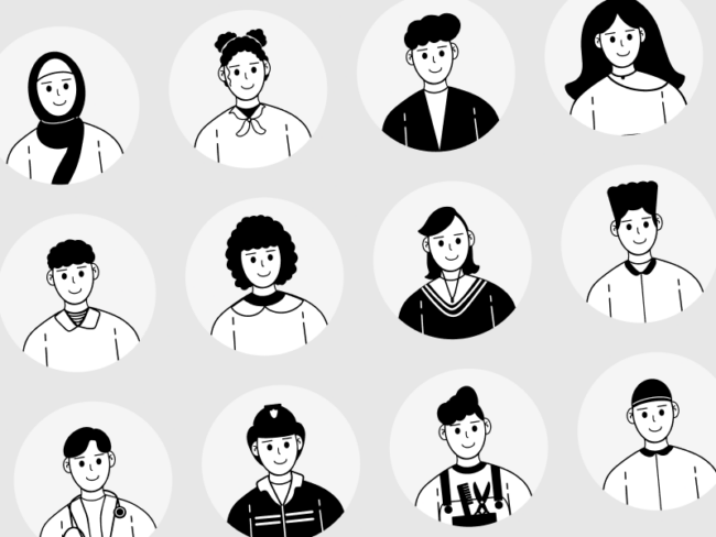 Professional Avatar Illustration Kit avatar collection preview