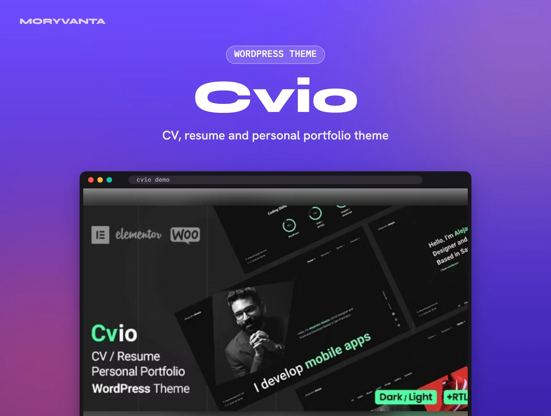 Cvio WordPress theme – Moryvanta product image