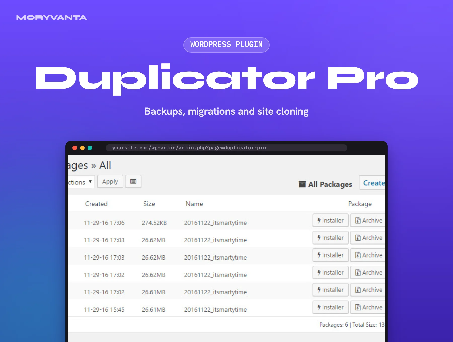 Duplicator Pro WordPress plugin – Moryvanta product image