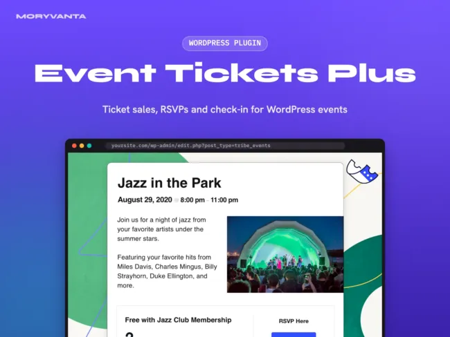 Event Tickets Plus WordPress plugin – Moryvanta product image
