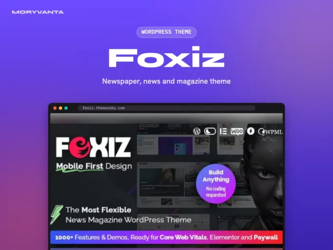 Foxiz WordPress theme – Moryvanta product image