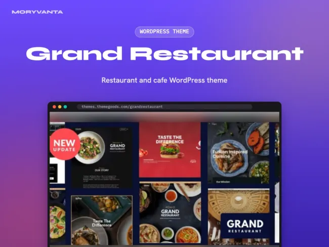 Grand Restaurant WordPress theme – Moryvanta product image