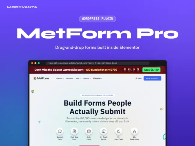 MetForm Pro WordPress plugin – Moryvanta product image
