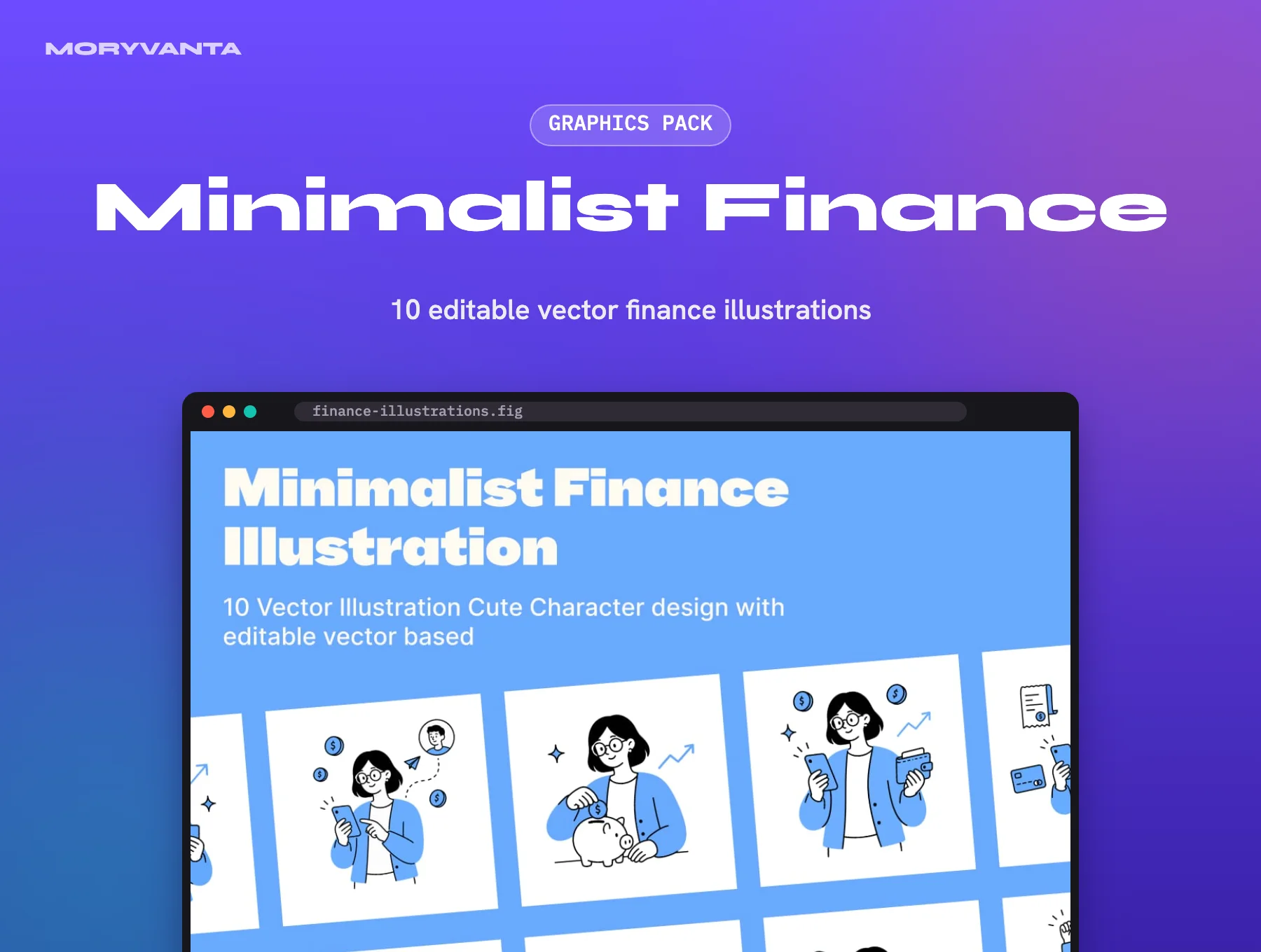 Minimalist Finance illustration set – Moryvanta product image