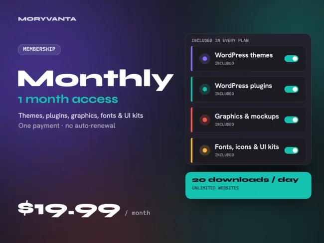Monthly Membership – Moryvanta membership plan