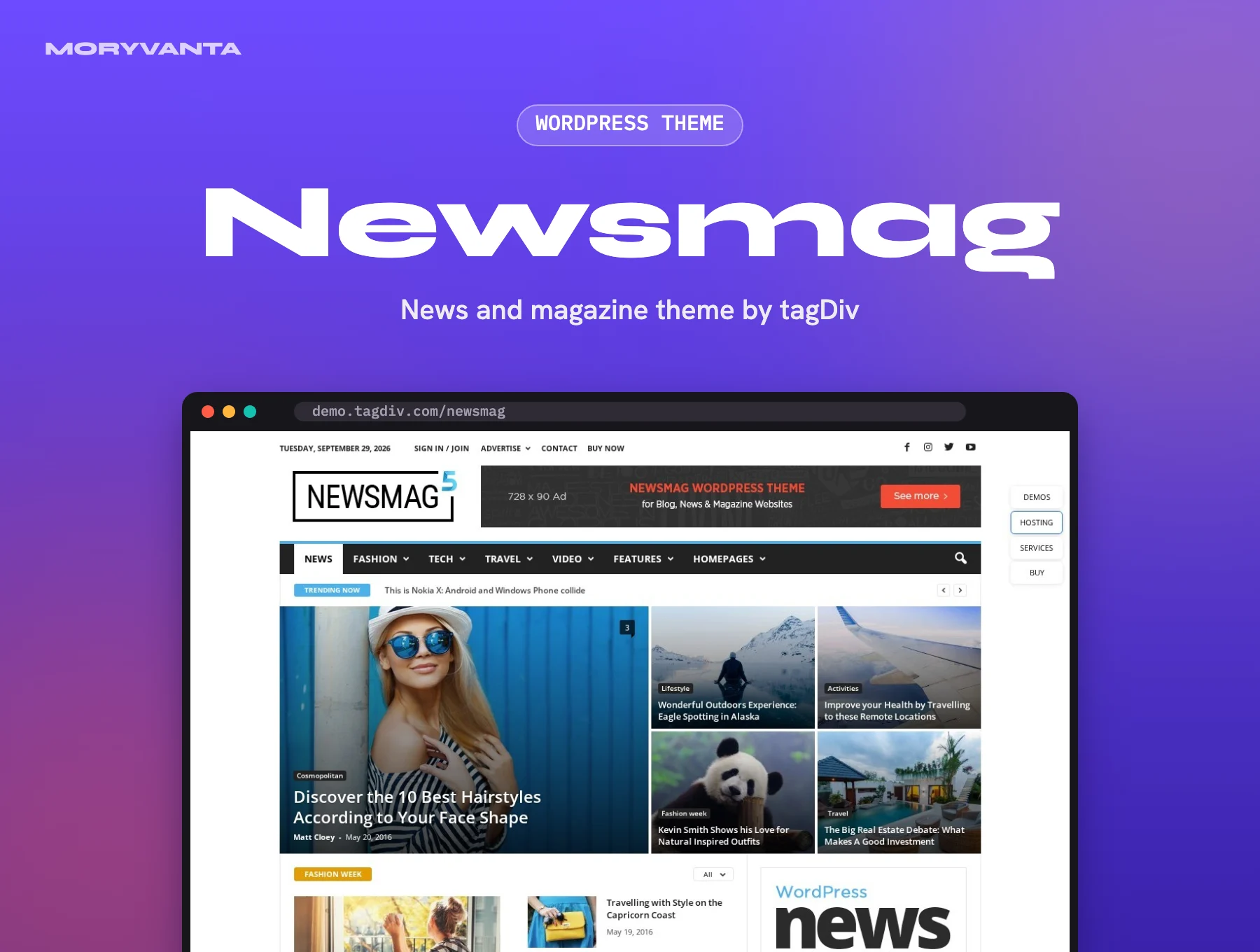 Newsmag WordPress theme – Moryvanta product image