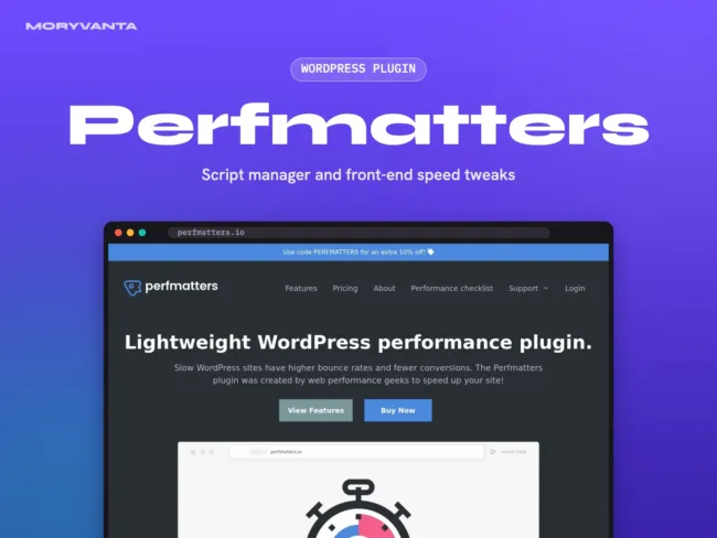 Perfmatters WordPress plugin – Moryvanta product image
