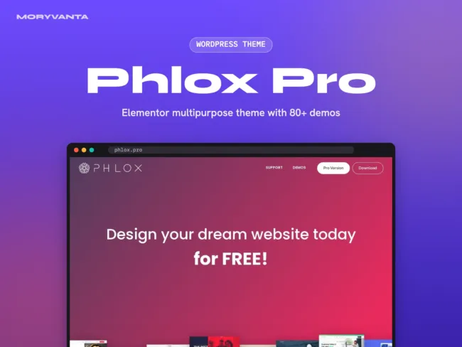 Phlox Pro WordPress theme – Moryvanta product image