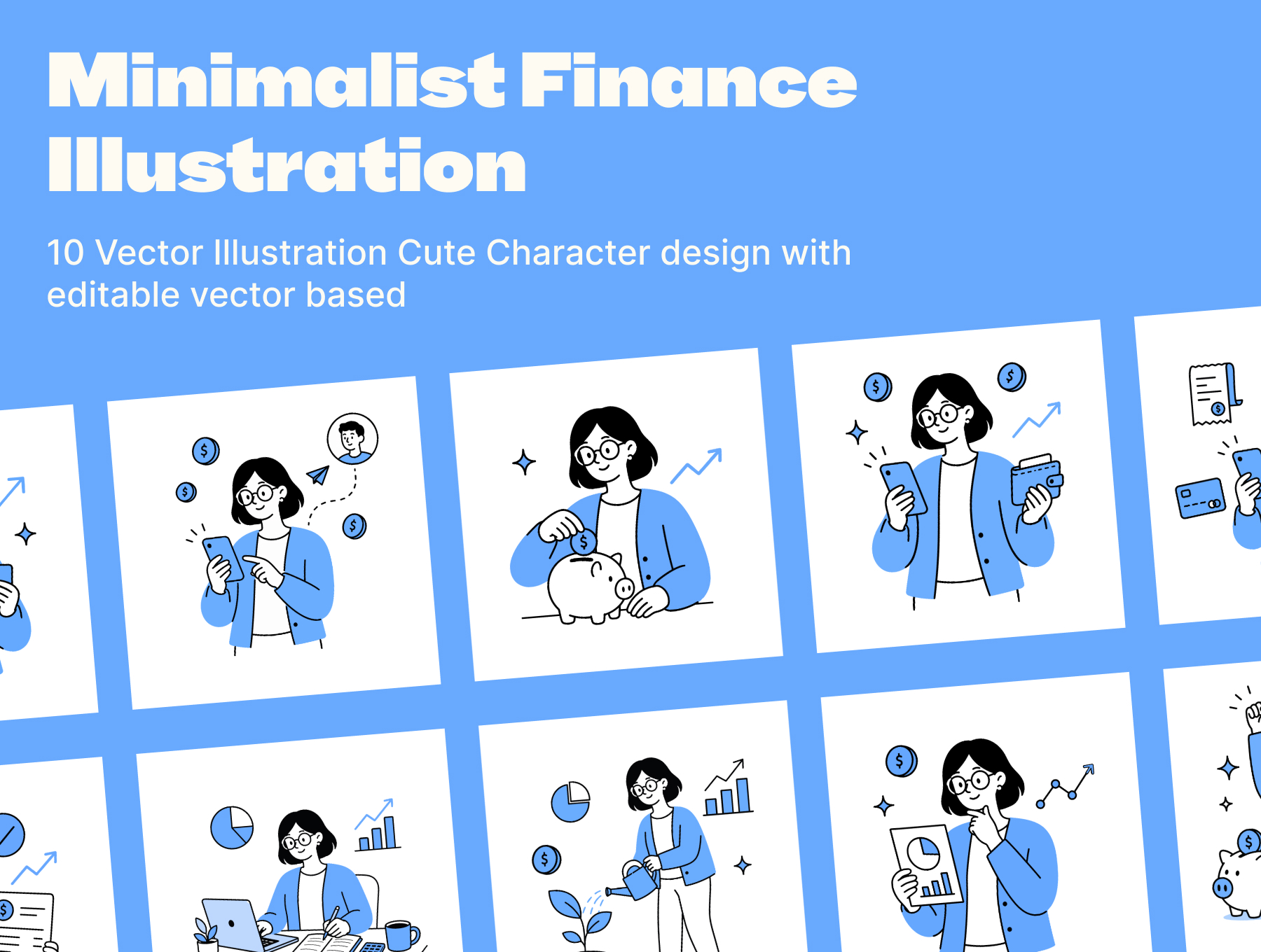 Minimalist Finance Illustrations character scene preview