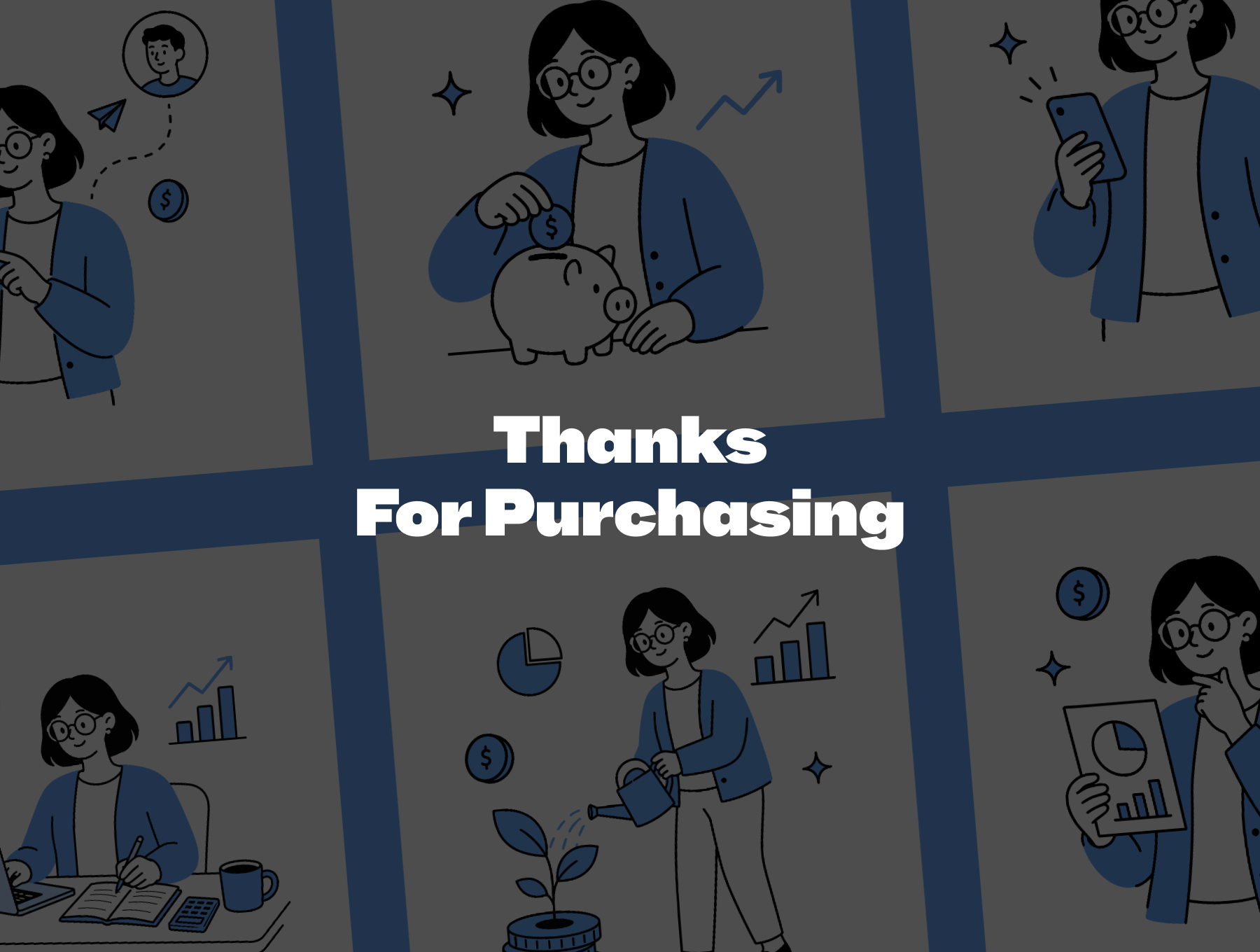 Minimalist Finance Illustrations character scene preview