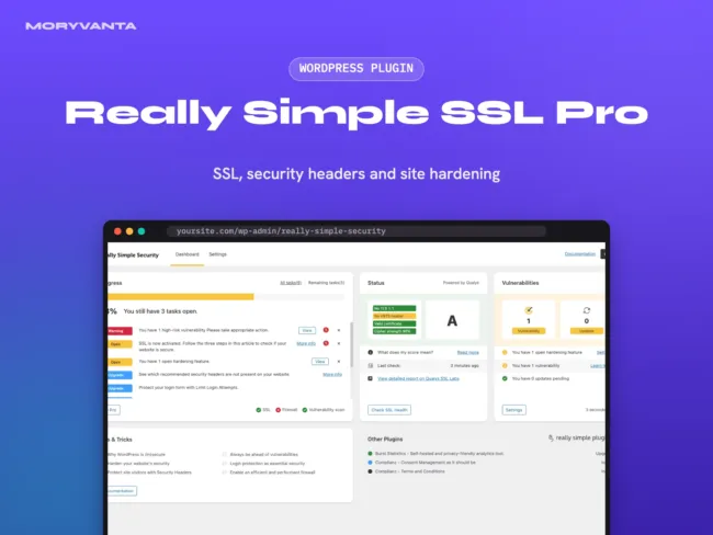 Really Simple SSL Pro WordPress plugin – Moryvanta product image