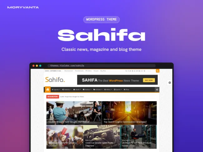 Sahifa WordPress theme – Moryvanta product image
