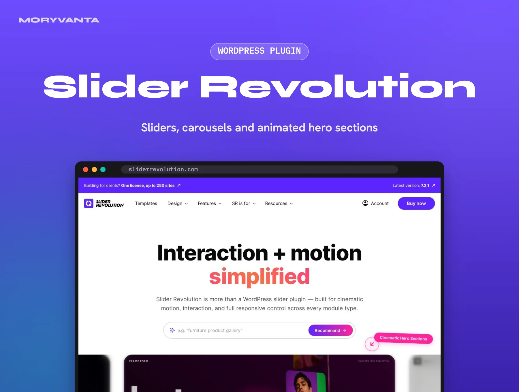 Slider Revolution WordPress plugin – Moryvanta product image