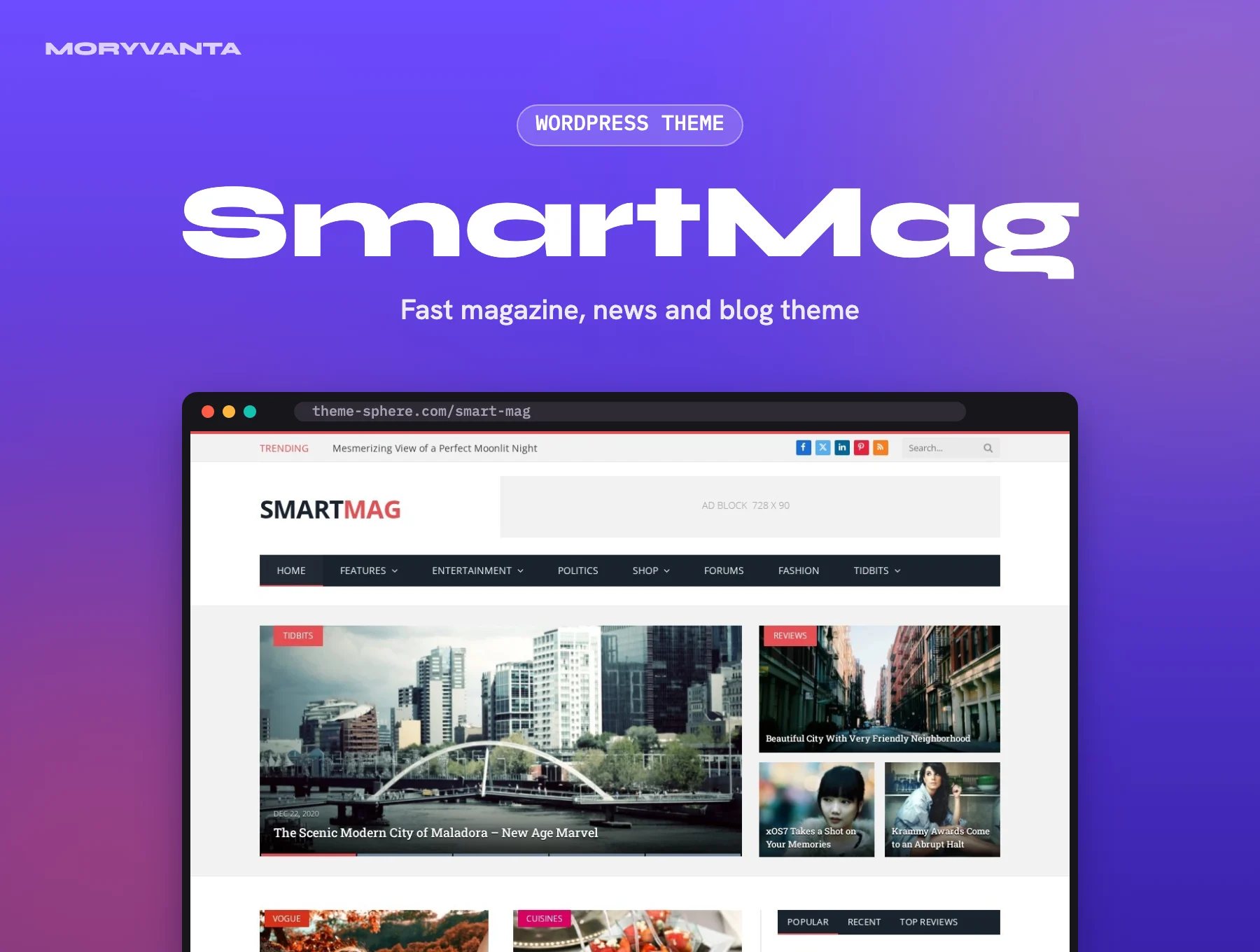 SmartMag WordPress theme – Moryvanta product image