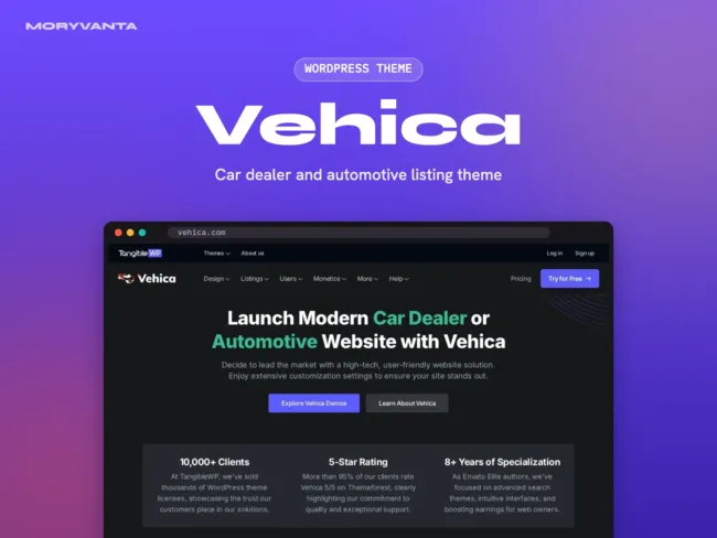 Vehica WordPress theme – Moryvanta product image