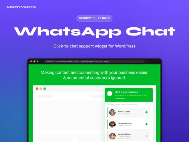 WhatsApp Chat WordPress plugin – Moryvanta product image