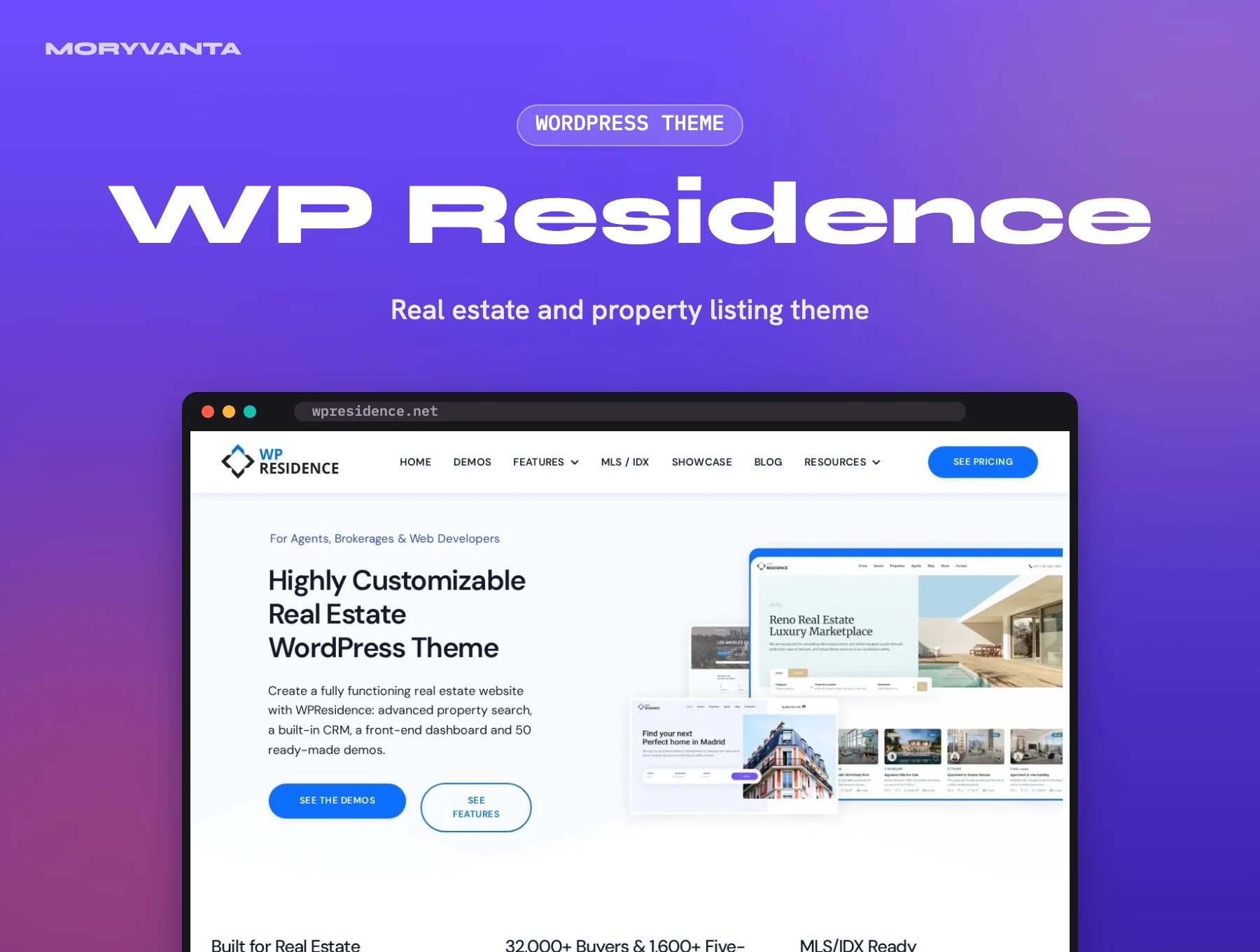 WP Residence WordPress theme – Moryvanta product image