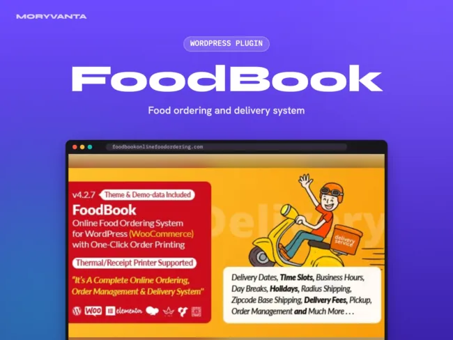 FoodBook WordPress plugin – Moryvanta product image