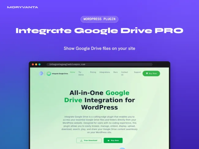 Integrate Google Drive PRO WordPress plugin – Moryvanta product image